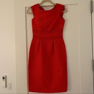 Carolina Herrera Red Tweed Dress